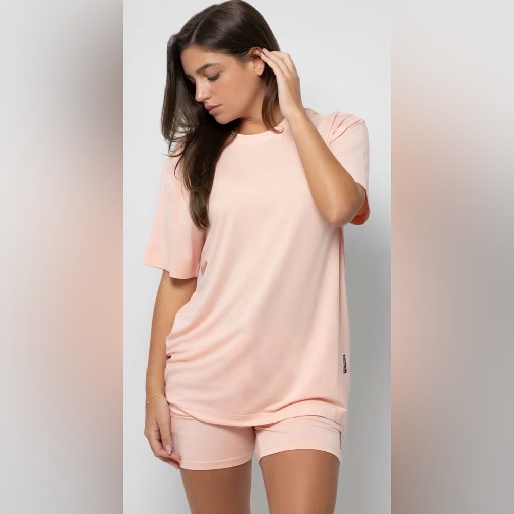 Comfrt Adult Peach Top XL Short Sleeve Crew Neck Cloud Lounge Tee New